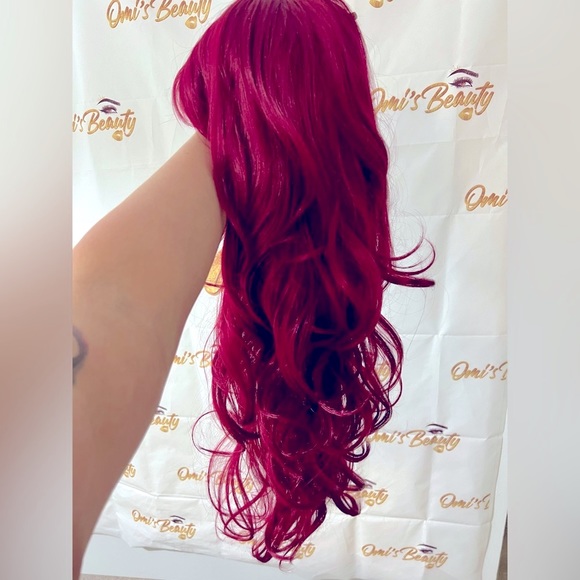 Crimson Red Full Wig - Picture 6 of 6